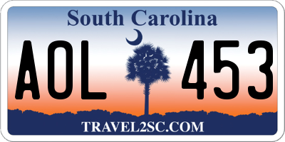 SC license plate AOL453
