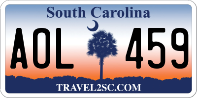 SC license plate AOL459
