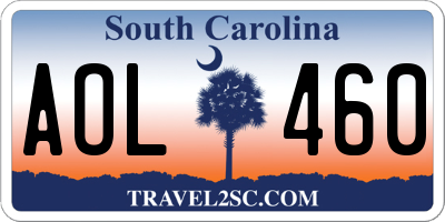 SC license plate AOL460