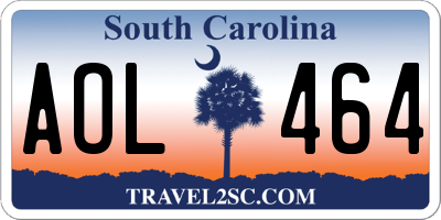 SC license plate AOL464