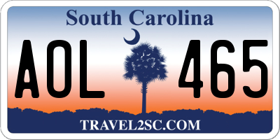 SC license plate AOL465