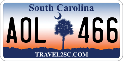 SC license plate AOL466