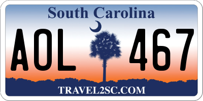 SC license plate AOL467