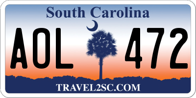 SC license plate AOL472