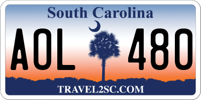 SC license plate AOL480