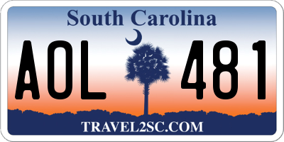 SC license plate AOL481