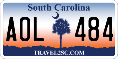 SC license plate AOL484
