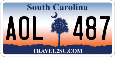 SC license plate AOL487