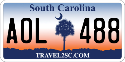 SC license plate AOL488