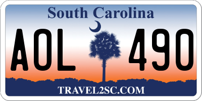 SC license plate AOL490