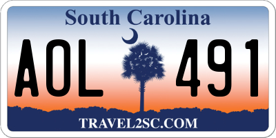 SC license plate AOL491