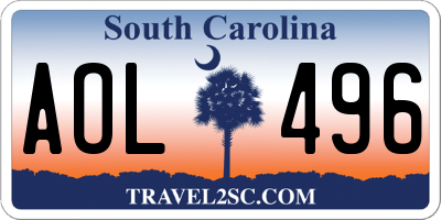 SC license plate AOL496