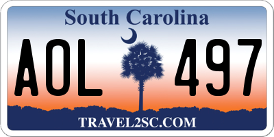 SC license plate AOL497