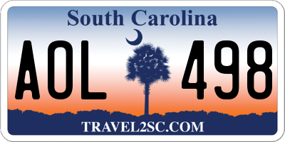 SC license plate AOL498