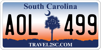 SC license plate AOL499