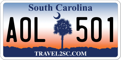SC license plate AOL501
