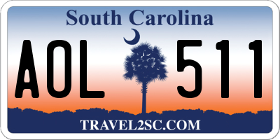 SC license plate AOL511