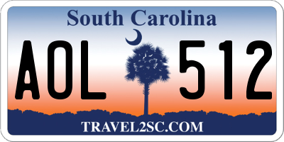 SC license plate AOL512