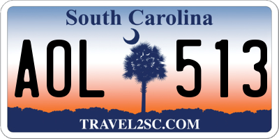 SC license plate AOL513