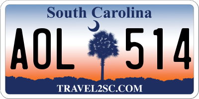 SC license plate AOL514