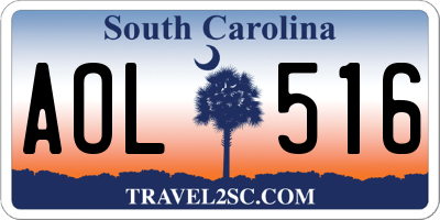 SC license plate AOL516