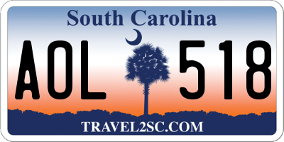 SC license plate AOL518