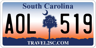 SC license plate AOL519