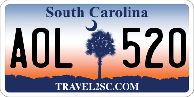 SC license plate AOL520