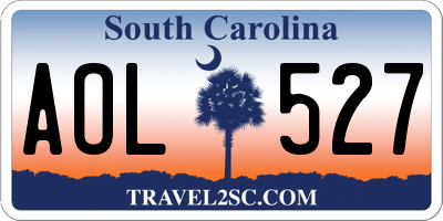 SC license plate AOL527