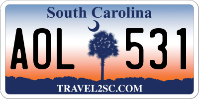 SC license plate AOL531
