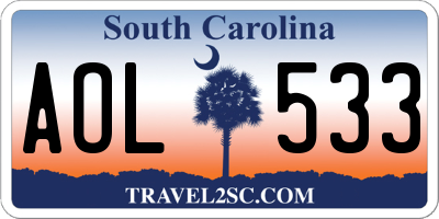 SC license plate AOL533