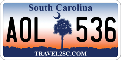 SC license plate AOL536