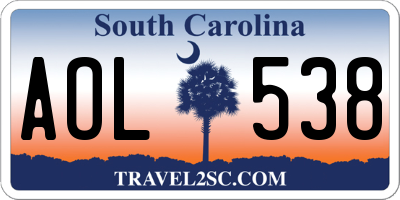 SC license plate AOL538