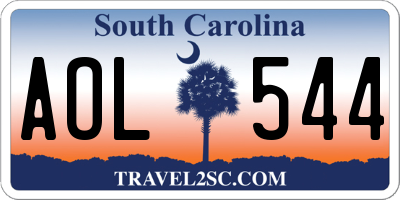 SC license plate AOL544