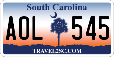 SC license plate AOL545
