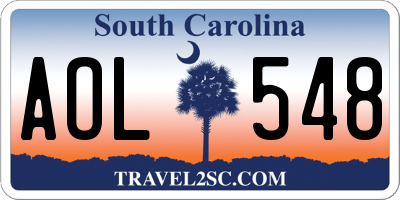 SC license plate AOL548