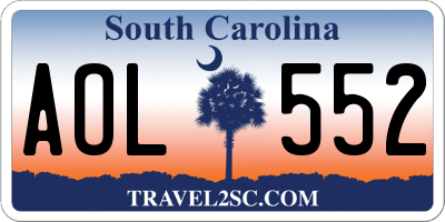 SC license plate AOL552