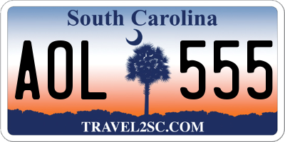 SC license plate AOL555