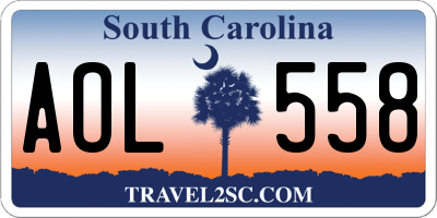 SC license plate AOL558