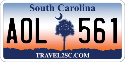 SC license plate AOL561