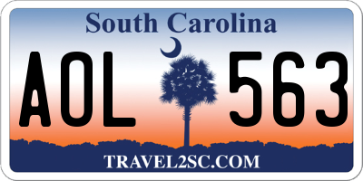 SC license plate AOL563