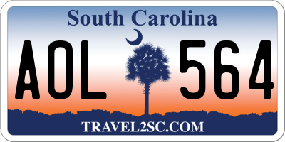 SC license plate AOL564