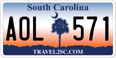 SC license plate AOL571
