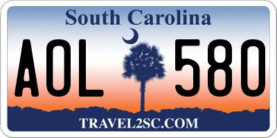 SC license plate AOL580