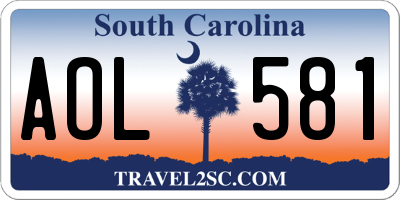 SC license plate AOL581