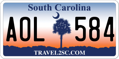 SC license plate AOL584