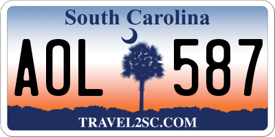 SC license plate AOL587