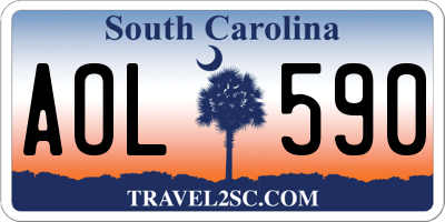 SC license plate AOL590