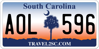 SC license plate AOL596