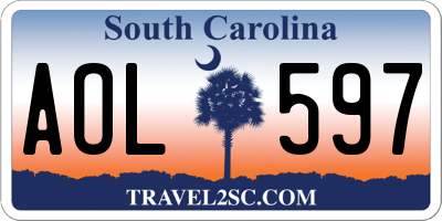 SC license plate AOL597